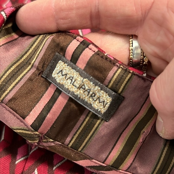 Maliparmi Red and Pink Diamond Printed Pant Size 40/Small - Picture 6 of 8